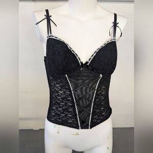 Secret Possessions Black Bustier Grunge Goth Size 34C NWT